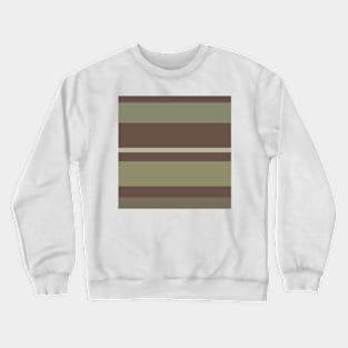 A marvelous stew of Quincy, Pastel Brown, Camouflage Green, Putty and Brown Grey stripes. Crewneck Sweatshirt